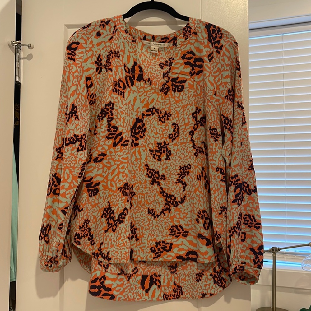 DVF printed silk blouse